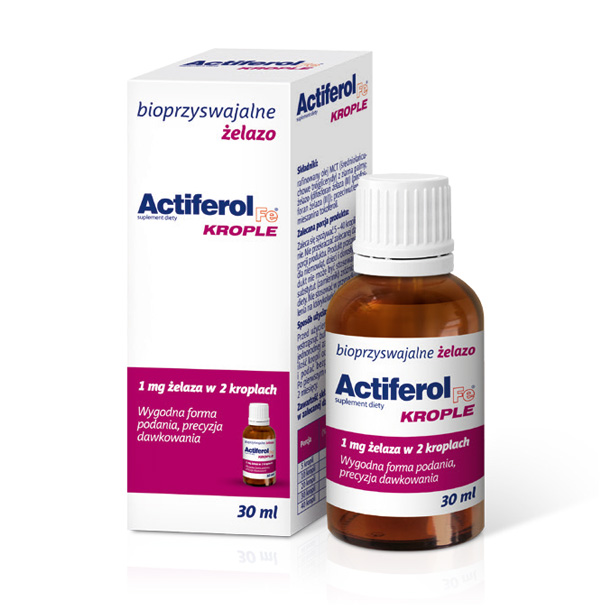 Actiferol - bioprzyswajalne zelazo w kroplach