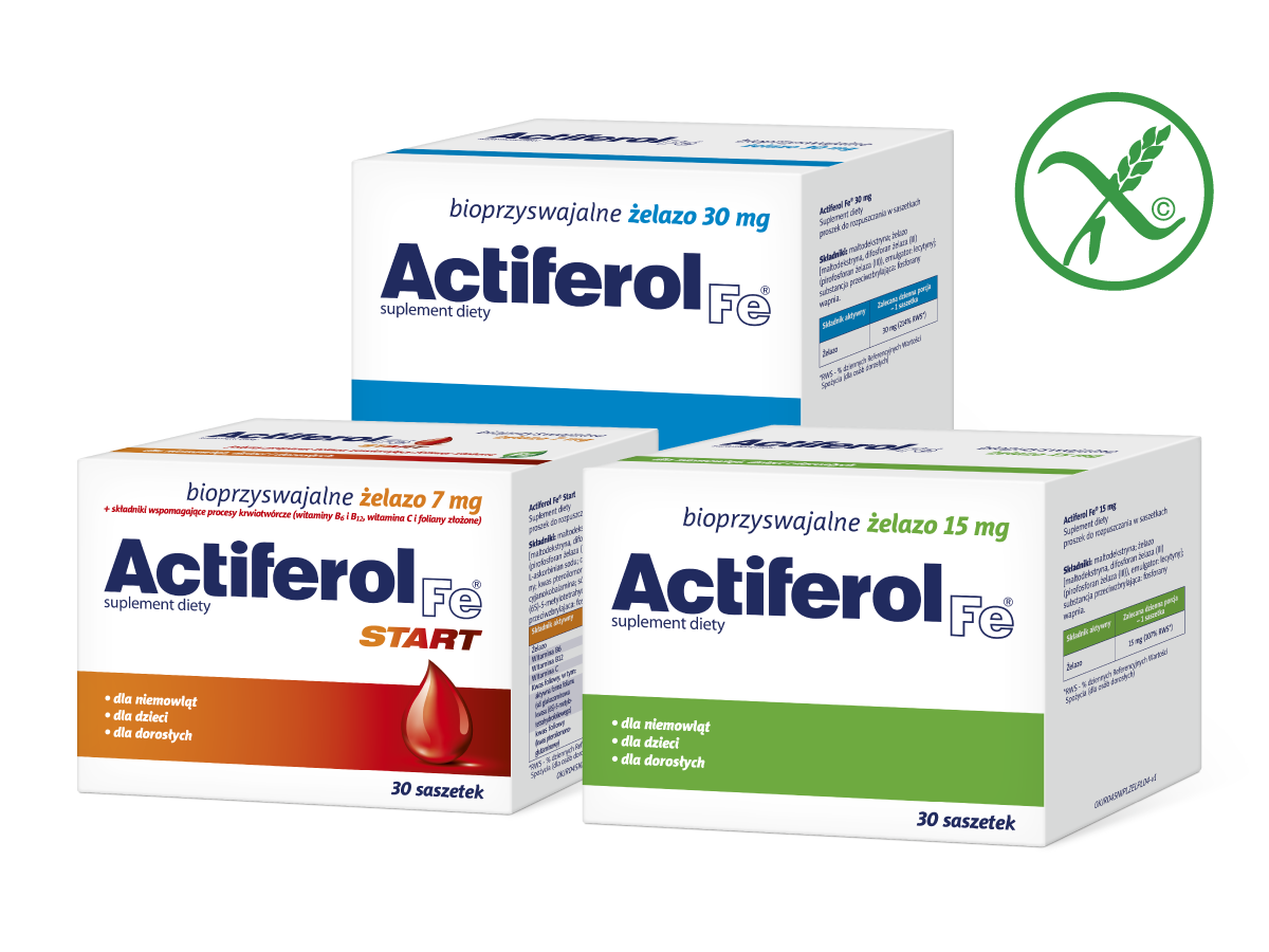 Certyfikowane suplementy diety Actiferol Fe® od firmy Polski Lek